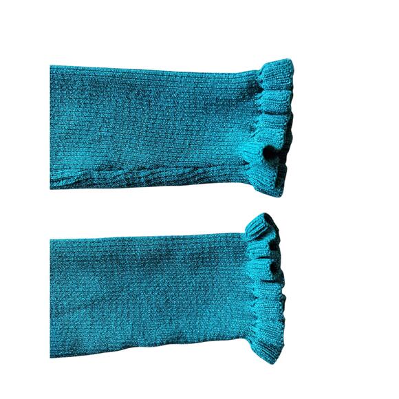 For Love & Lemons Women's Blue Teal Lorelei Cropped Sweater Top Size S - Picture 8 of 12